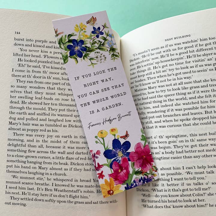 The Secret Garden - 'The Whole World Is A Garden' Bookmark for wholesale by Quote and Quill