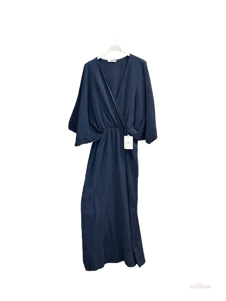 MOONSUN - Wholesale Dress - Women's - Empire cotton gauze double-breasted long dress #5142A