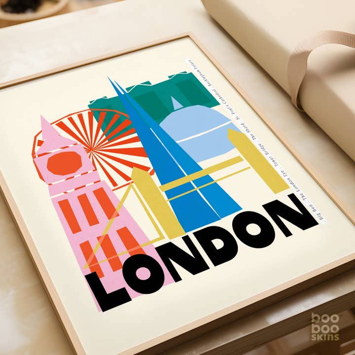 BOOBOOSKINS - Wholesale Art Print - London Landmarks Art Print - Vintage Travel Poster6