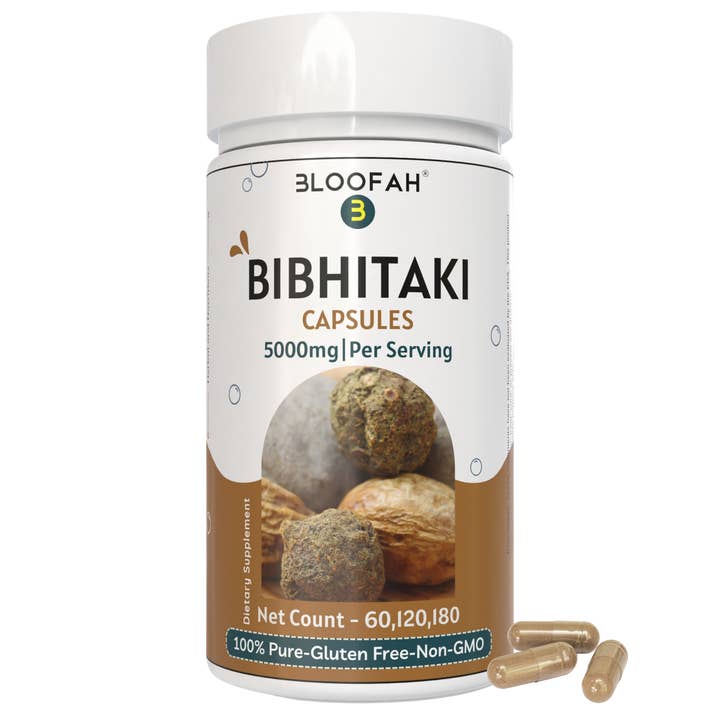 Bloofah - Wholesale Voedingssupplement/vitamine - Bloofah Bibhitaki Capsules 500mg | 100% Natuurlijk Bibhitaki (Terminalia bellirica) Vruchtenpoeder Extract 10:1 Per Portie 5000mg | Glutenvrije & Non-GMO Formule voor Algehele Gezondheid en Welzijn