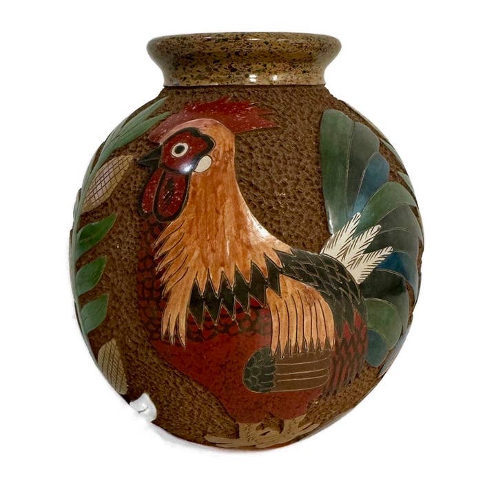 Animal Pot: Roosters for wholesale by Mundo Handmade