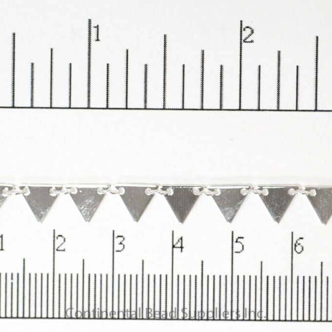 Continental Beads - Wholesale Craft Supplies - 7.25mm Solid Triangle Pennant Drop Specialty Chain Sold by The Foot - CH 9047