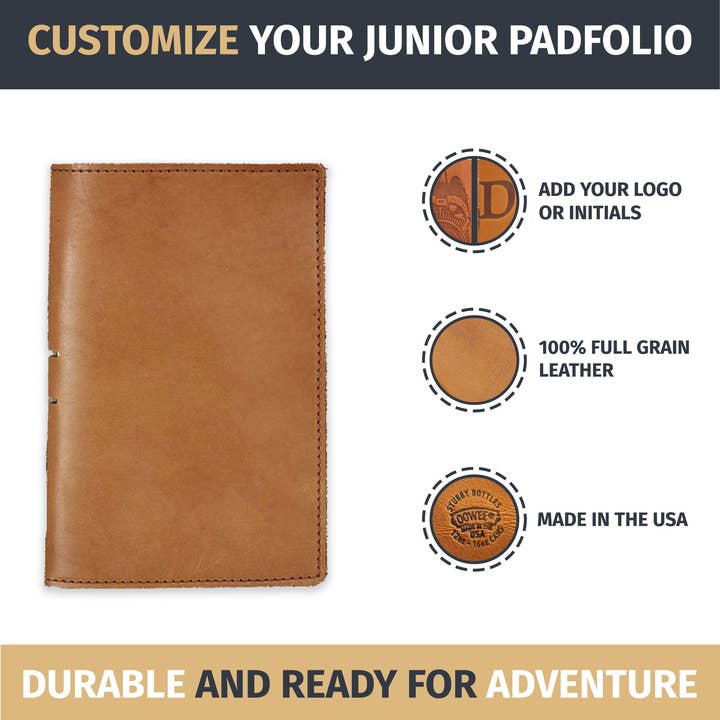 Oowee Products - Wholesale Journal Cover - Custom Junior Leather Padfolio - Refillable Organizer 2