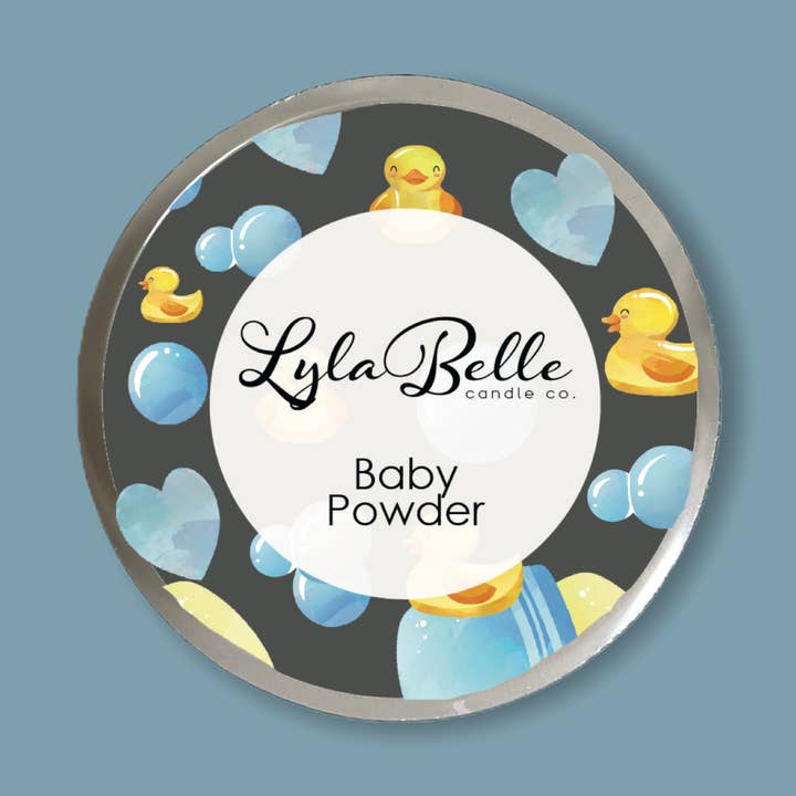 Pot de cire en poudre pour bébé pour la vente par Lyla Belle Candle Co.