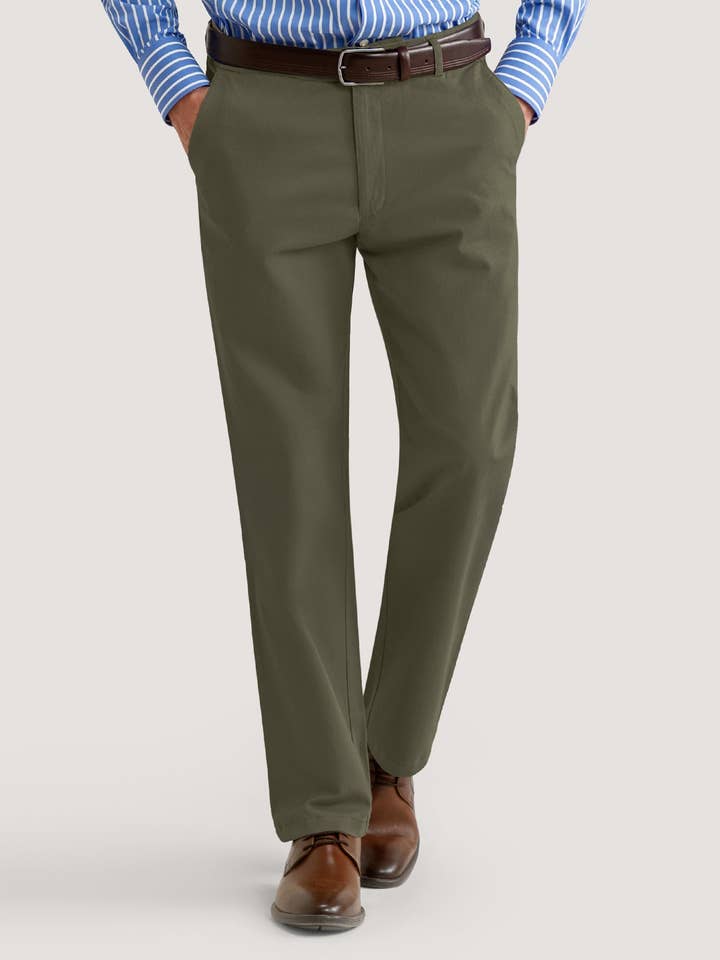 Smart Fit Olive Chino Trouser for wholesale by Brian Oak Limited