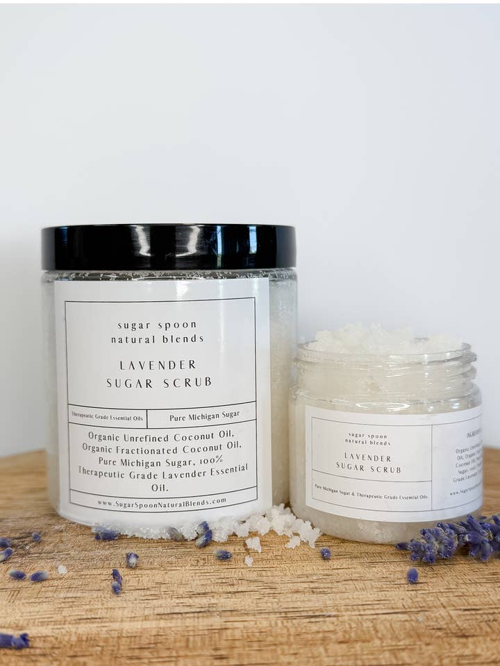 Lavender Sugar Scrub for wholesale by Sugar Spoon Natural Blends