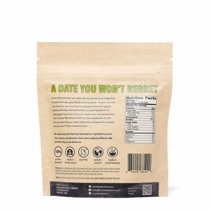 Hot Date Kitchen - Vendita all'ingrosso Dolci ricoperti di cioccolato - Dattero Medjool della California ricoperto di cioccolato: ripieno di burro di semi di girasole + espresso biologico (3 per confezione)7