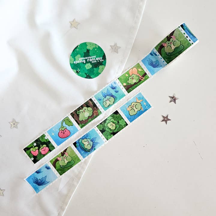 spring fantasy stamp washi tape for wholesale by Zellie's Koi Pond