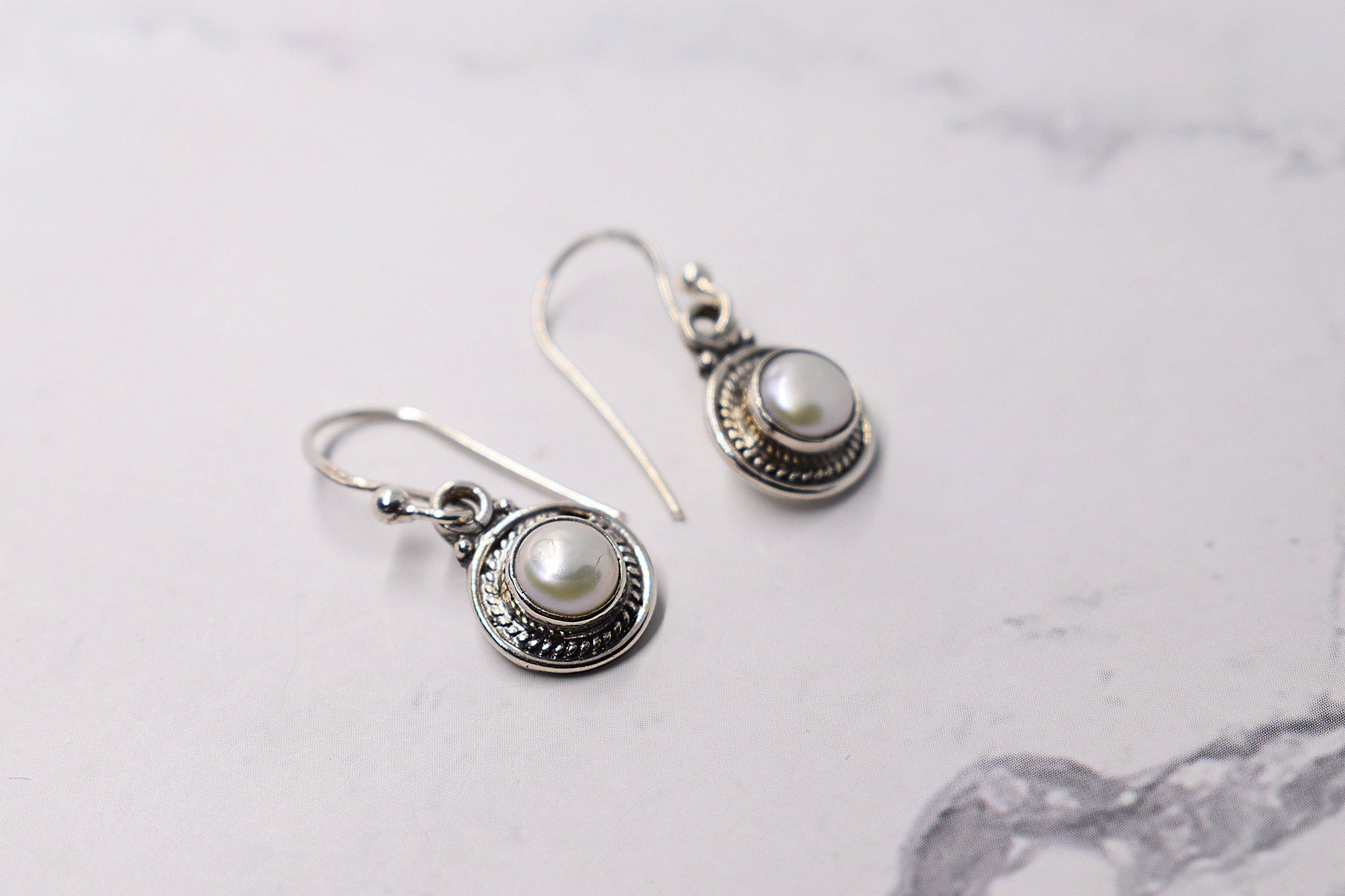 JorieJewelry - Wholesale Dangle Earrings - 925 Sterling Silver Pearl Earring
