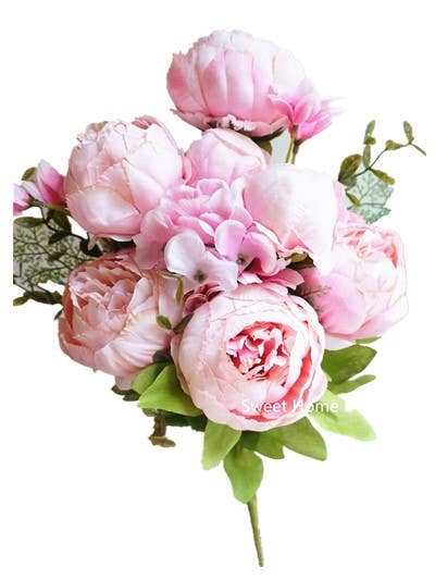 Sweet Home Deco - Vendita all'ingrosso Fiori finti - Bouquet di peonie in seta super morbide da 46 cm0