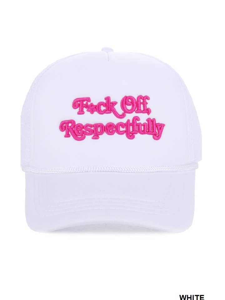 .0814 F*ck Off, Respectfully Mesh Trucker Cap SI-28602 for wholesale by 42POPS