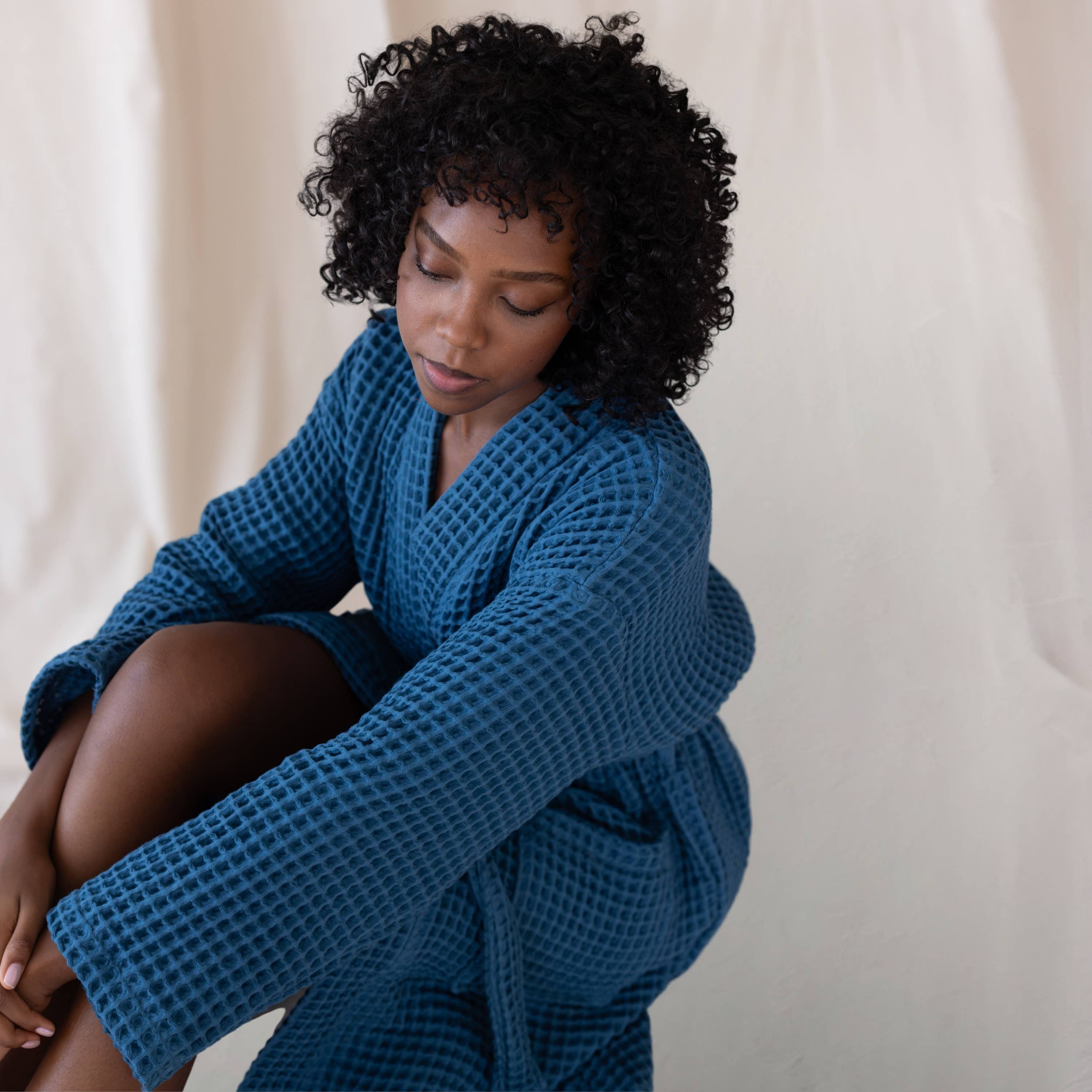 Vivamaison - Wholesale Robe - Unisex - Luxurious Waffle Kimono Bathrobe, 100% Cotton, Unisex Style29