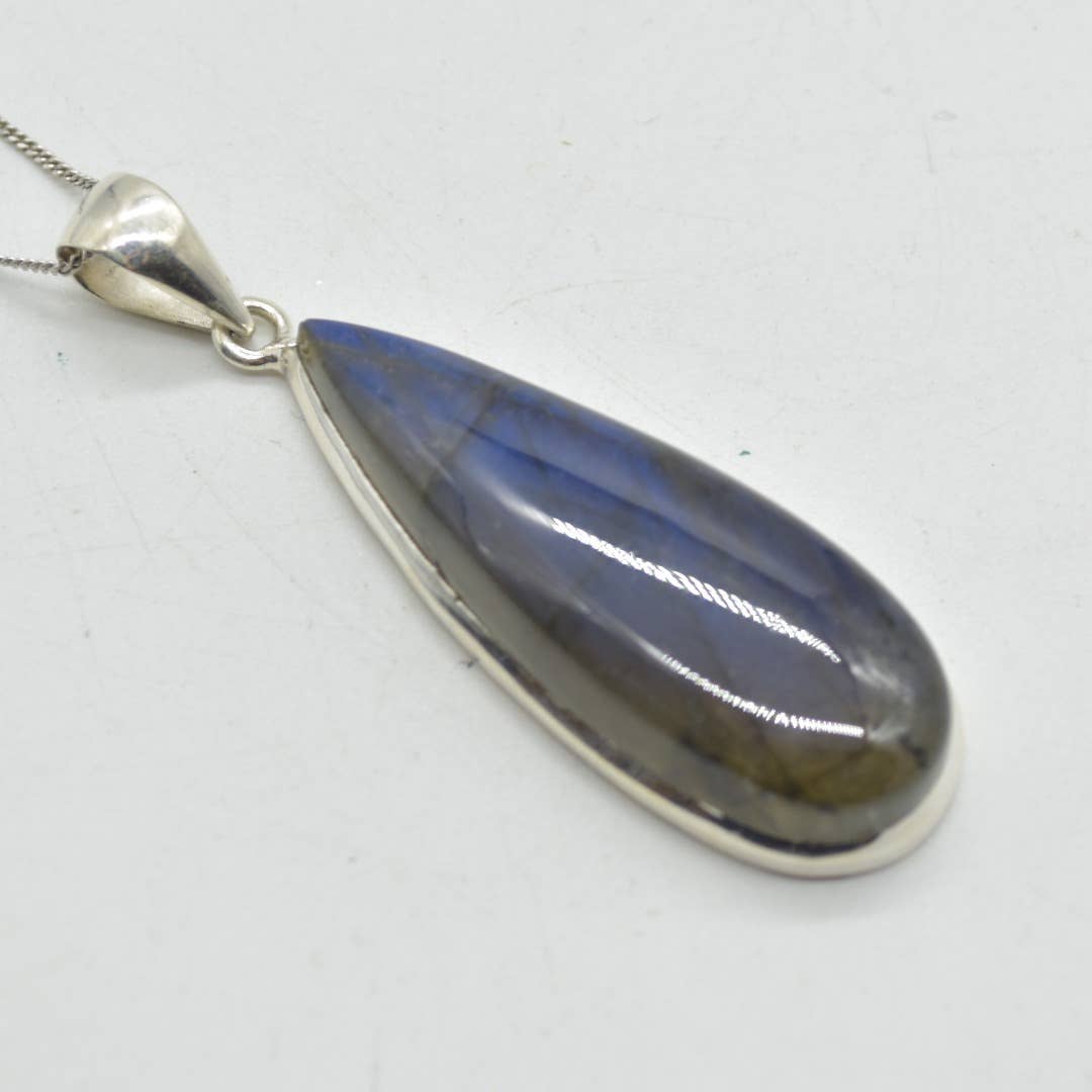 Oriental Direct Craft Supplies - Wholesale Individual Charm/Pendant - Labradorite Pendant in 925 Silver, 2cm-4.9cm, No Chain7
