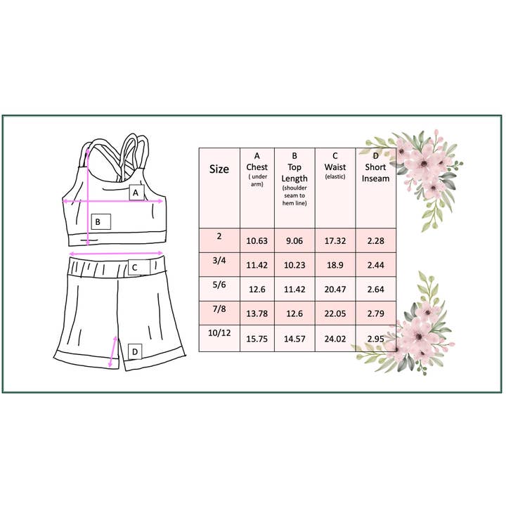 Adorable Sweetness - Wholesale Activewear Set - Kids - Kids Flower Power Crossback Yoga Two Piece Play Set