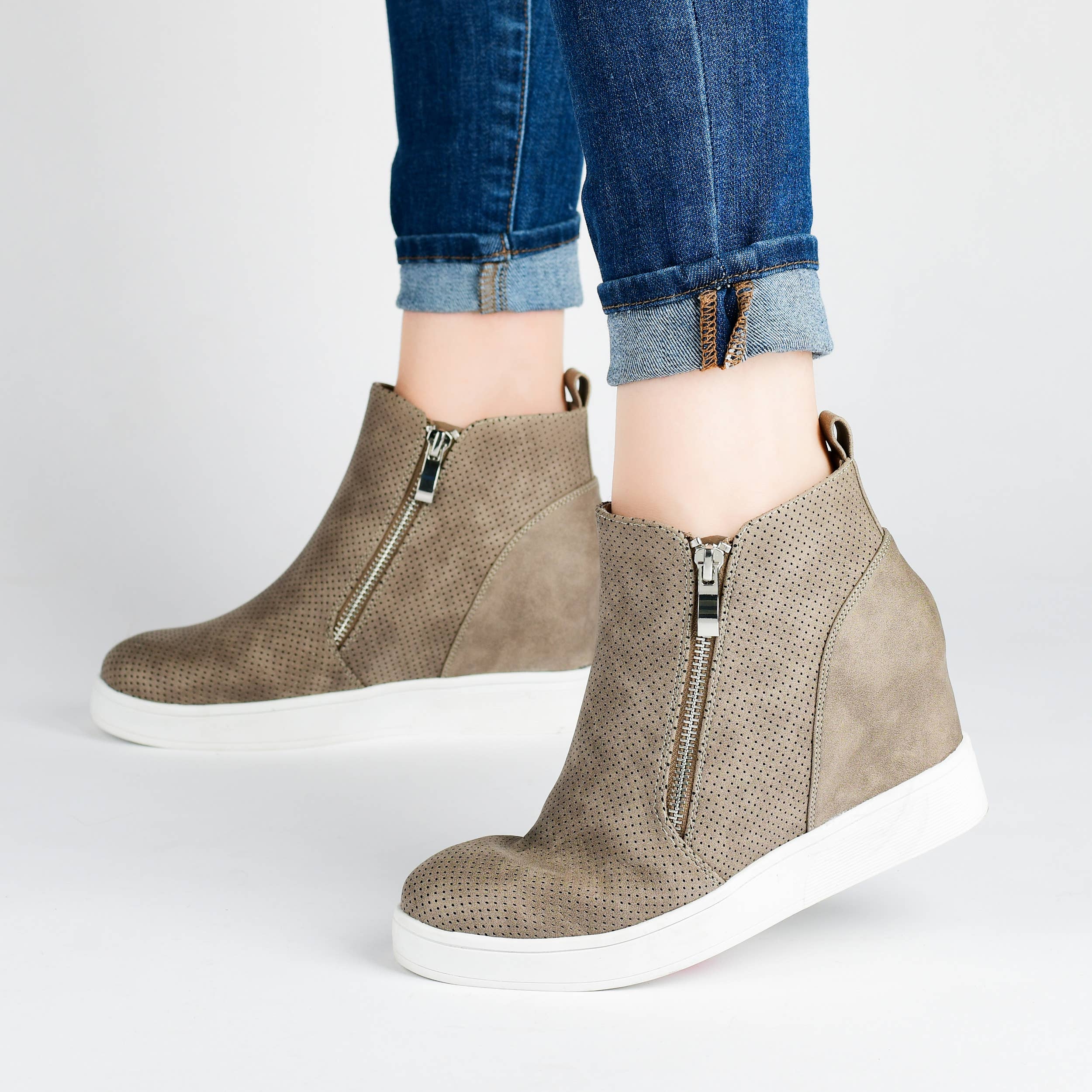 Journee - Wholesale Wedges - Women's - Pennelope Wedge Sneakers In Faux Leather11