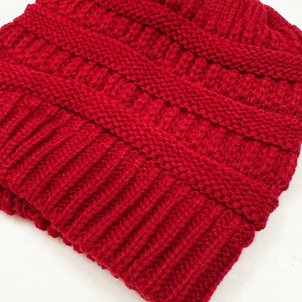 assorti Bonnets en maille côtelée pour queue de cheval en vente sur Faire8