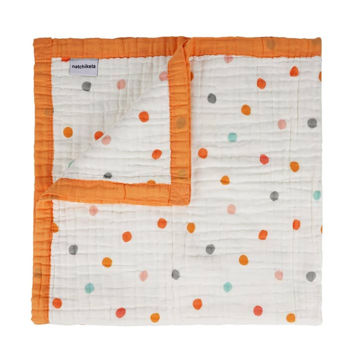 Coperta per neonati e bambini in cotone organico al 100% "Bright Dot" per la vendita all'ingrosso da parte di Natchiketa