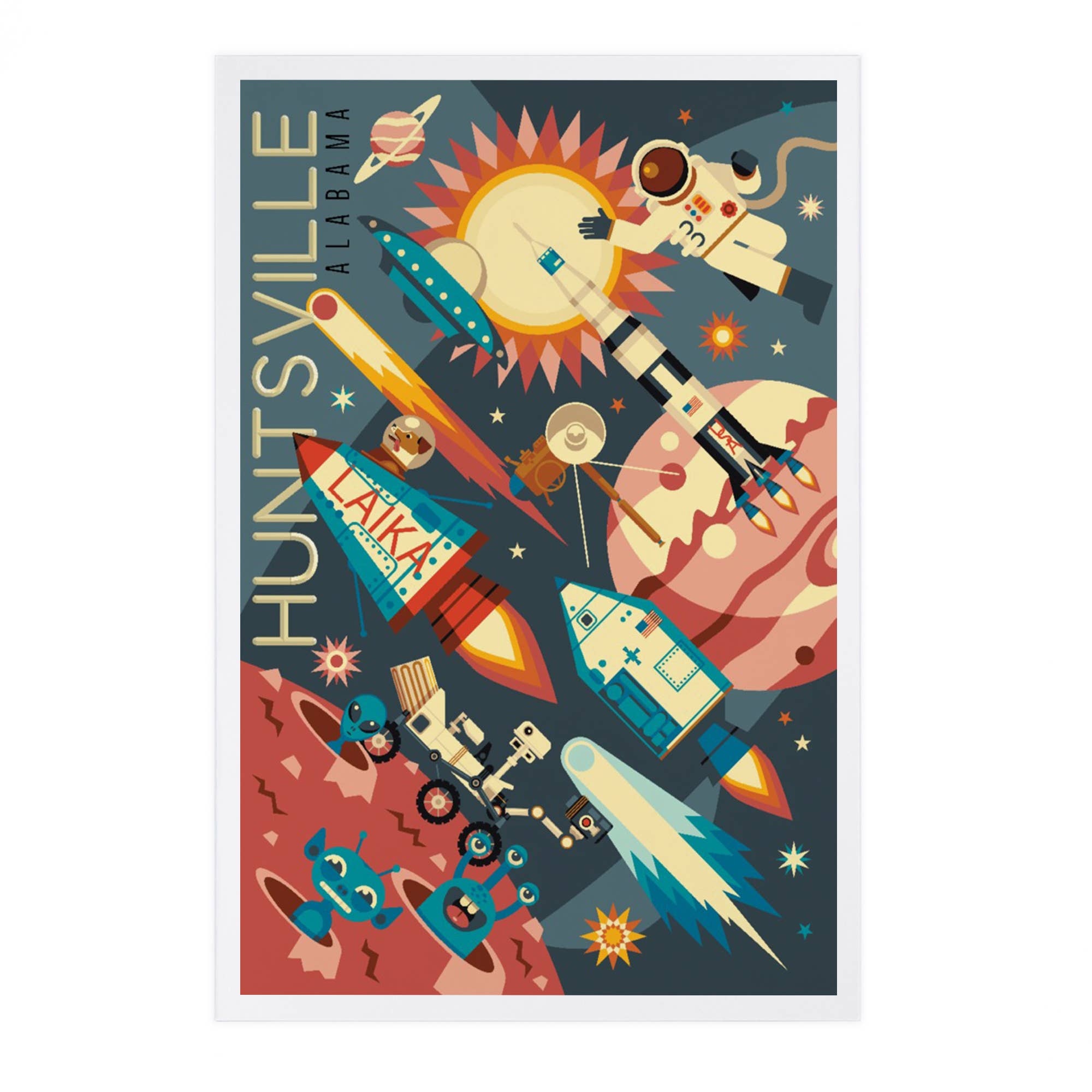 Lantern Press - Venta al por mayor Tarjeta postal - TARJETAS POSTALES PREMIUM Huntsville, Alabama, Space Geometric0