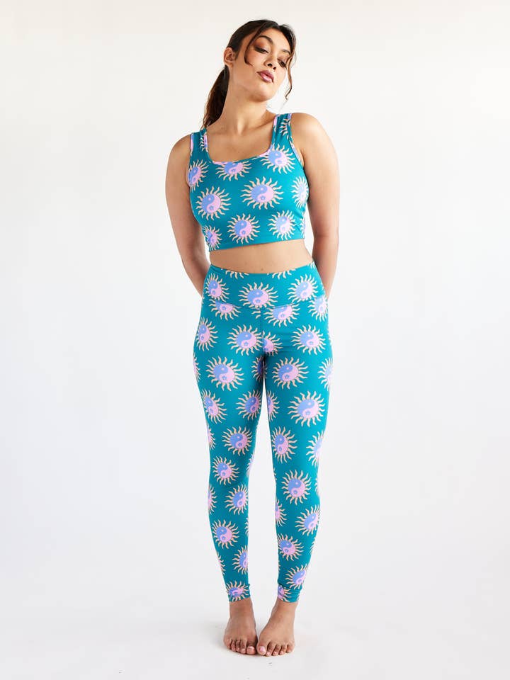 High Rise Leggings - Tropical Yin Yang for wholesale by Swaay