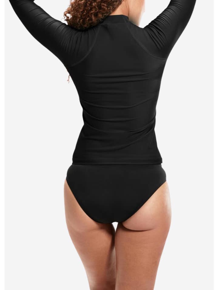 Black Women Thermal LS Rash Top for wholesale on Faire1