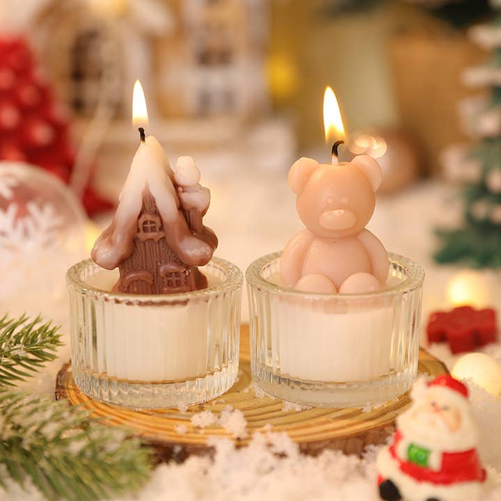 Candles Meta - Wholesale Novelty Candle - Christmas Tree Bear Glass Cup Atmosphere Scented Candle6