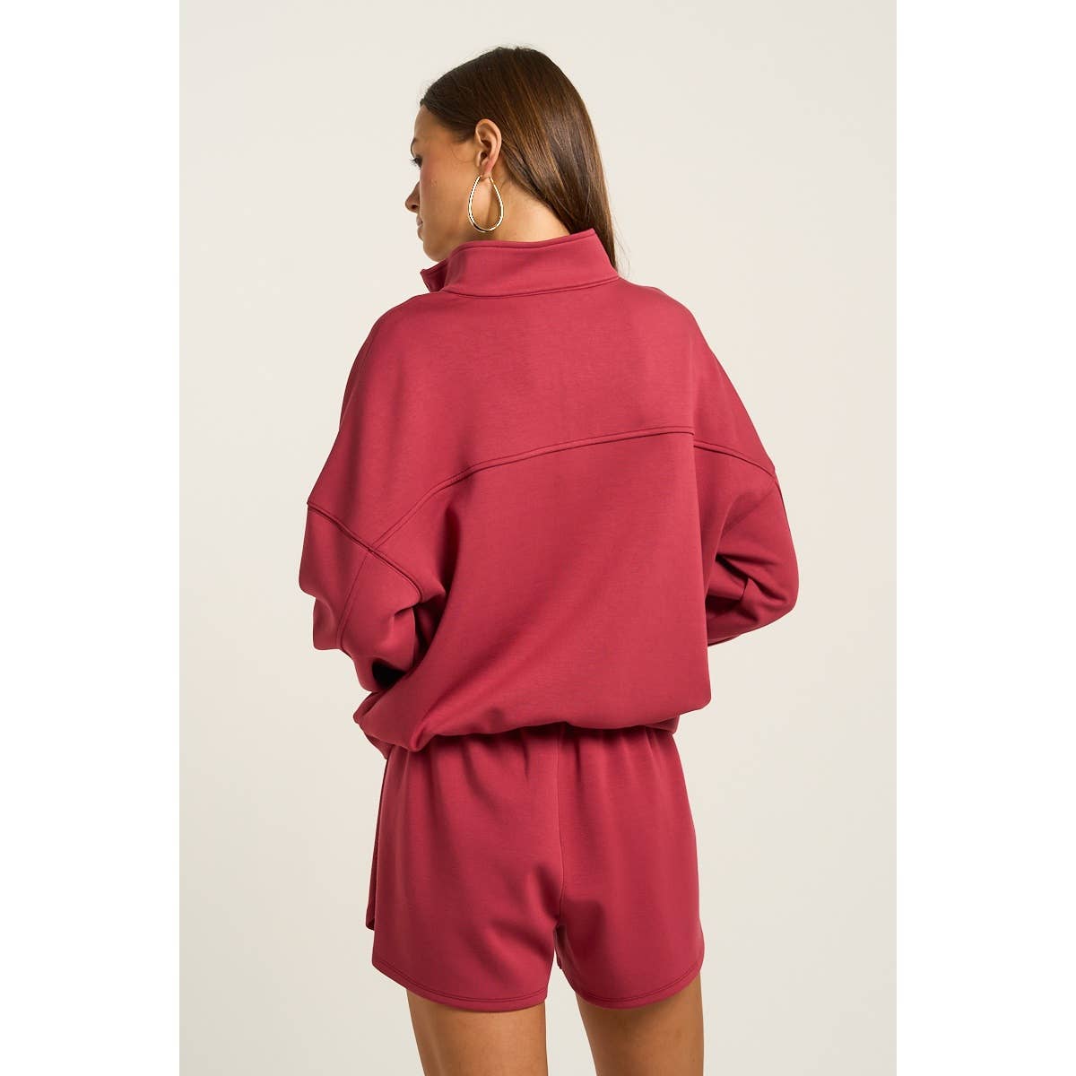 The GREii - Wholesale Sweatshirt - Women's - Mock Neck Half Zip Up Sweatshirt18