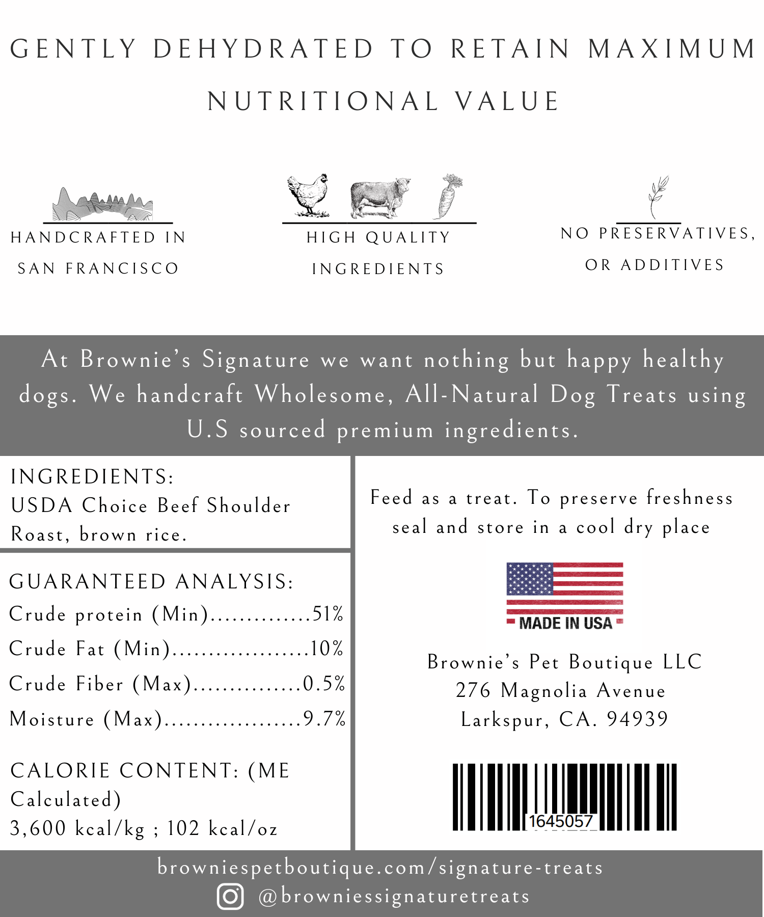 Brownie's Dog Treats - Wholesale Pet Treats - Dog - Beef & Rice Bars - 3.5 Oz Package5