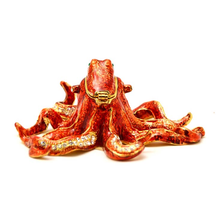 Ciel Collectables - Vente Boîte/rangement à bijoux - Boîte à bijoux Blue Octopus. Fabriqué à la main avec Swarovski7