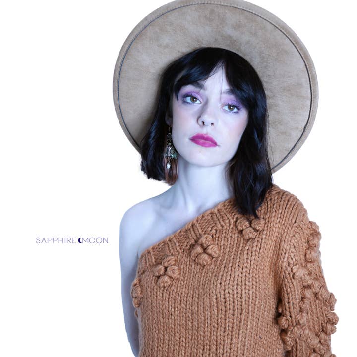 Sapphire Moon – wholesale Fedora - Dam – Övervinnare handmålad bränd hatt (Rancher, Bolero, Fedora)