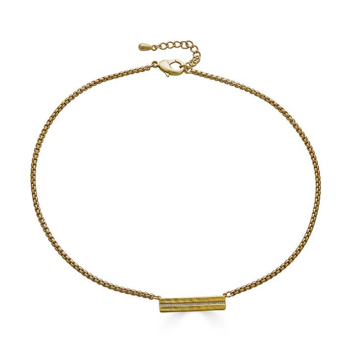Matte Gold Bar Necklace for wholesale by Loni Paul Jewelry