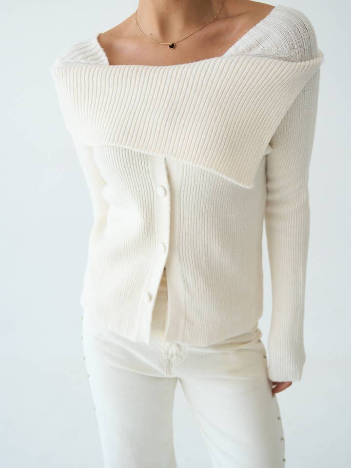 Design company-Fatma Balkir - Wholesale Knit Sweater - Women's - Asymmetric Neckline Women’s Knit Sweater4