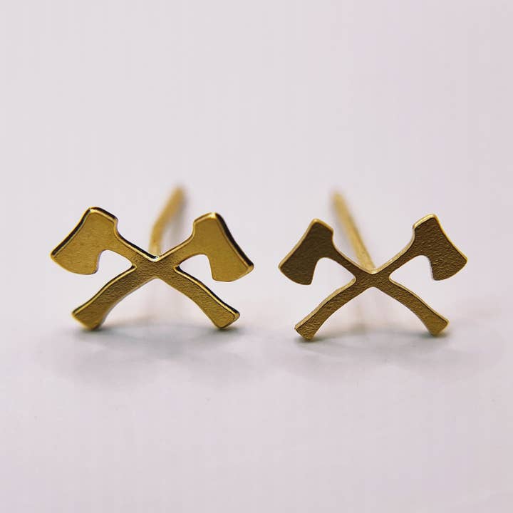 Made of Mountains - Wholesale Stud/Post Earrings - Mini Forest Axe Studs0