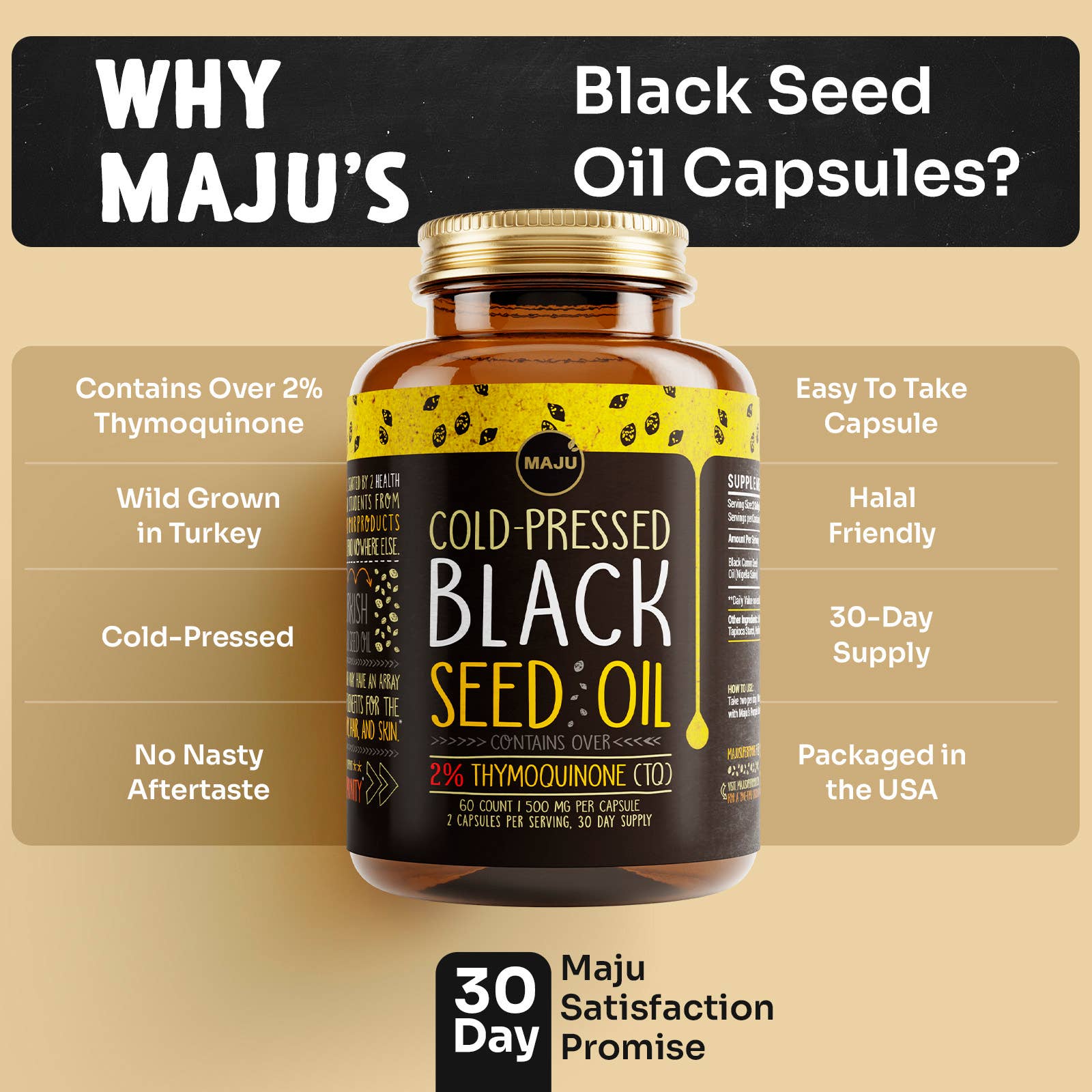 Maju Superfoods - Wholesale Oral Supplement/Vitamin - MAJU Black Seed Oil Capsules (60ct)5