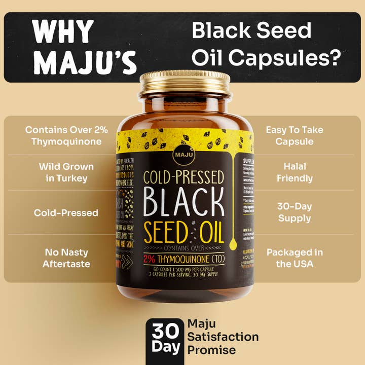 Maju Superfoods - Wholesale Oral Supplement/Vitamin - MAJU Black Seed Oil Capsules (60ct)5
