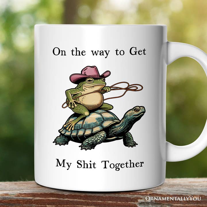 Cowboy Frog And Turtle Gift Mug, Sarcastic Quote Coffee Cup for wholesale by OrnamentallyYou