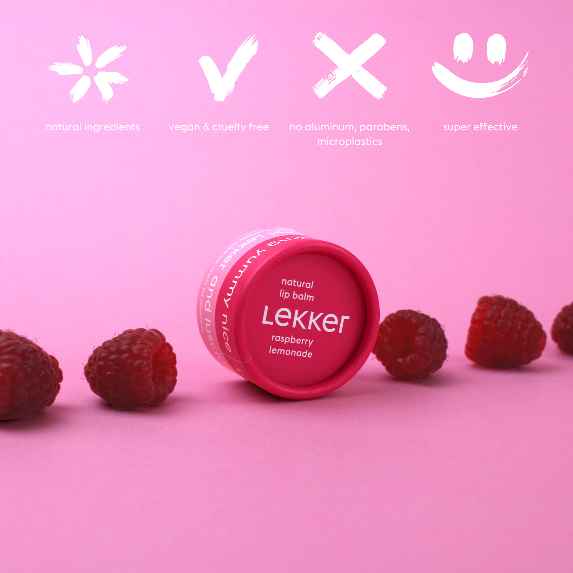 The Lekker Company - Wholesale Lip Balm - Lip balm raspberry lemonade (x8)4