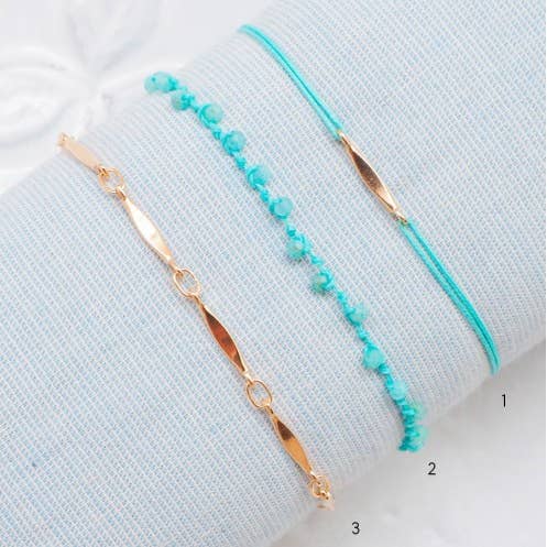 BEST - PULSEIRA DE FIO TURQUESA À SUA ESCOLHA (A PARTIR DE 7,41€) por atacado de by Johanne