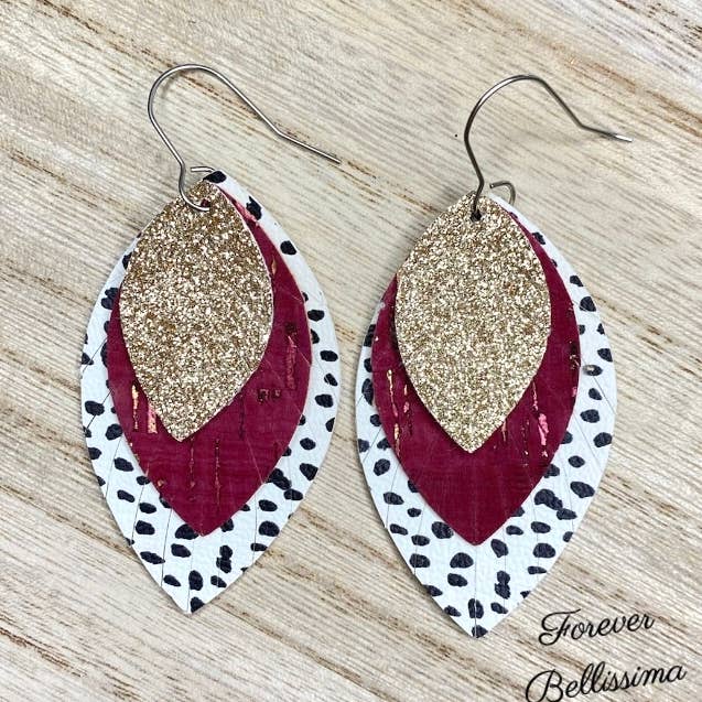 Fall Earrings | Feather Fringe Earrings | Dalmatian Earrings for wholesale by Forever Bellissima
