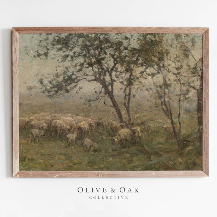 460. SPRING PASTURE / Sheep Art Print / Spring Wall Art for wholesale by Olive & Oak Collective
