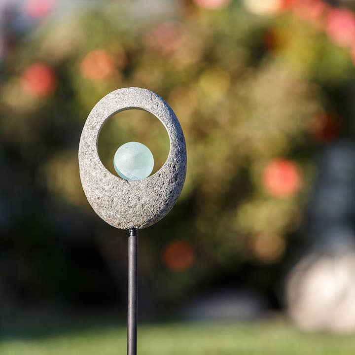 Garden Age Supply - Wholesale Garden/Lawn Stake - Moon Stone Glass Ball Garden Stake