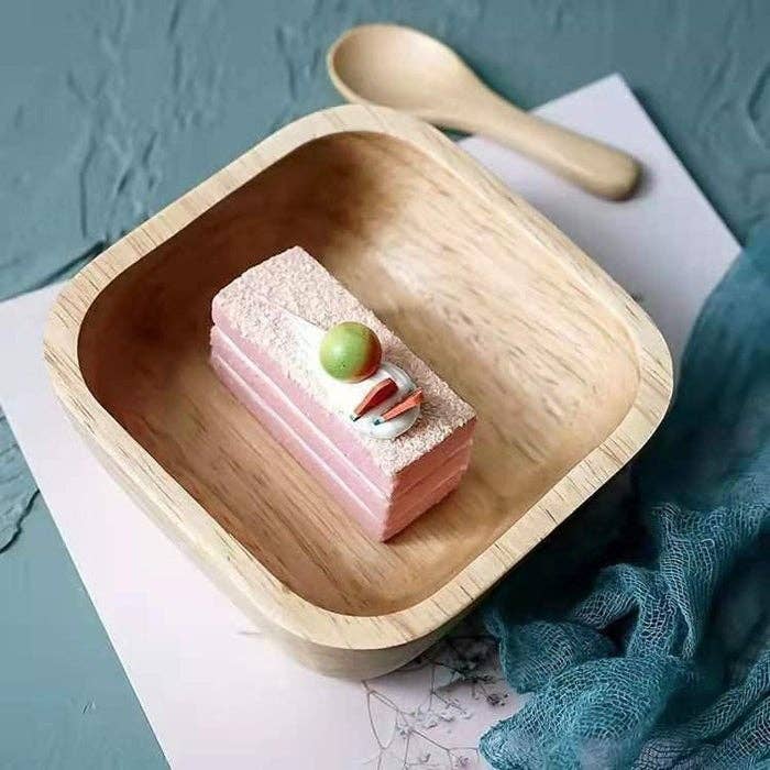 Salad & Fruit Natural Wooden Plate for wholesale by The Clean Market