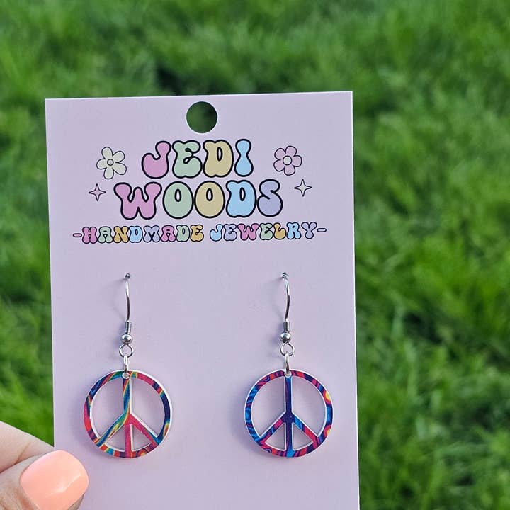 Small Peace Earrings for wholesale by Jedi Woods LLC