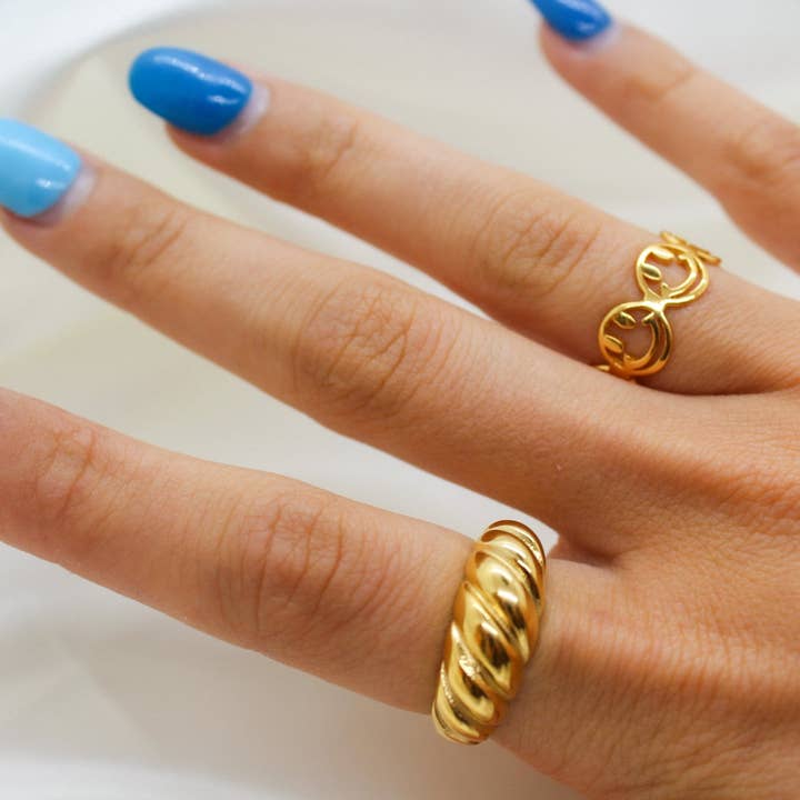 Guld Multi Smiley Ring för wholesale av White Daisy Jewelry LLC