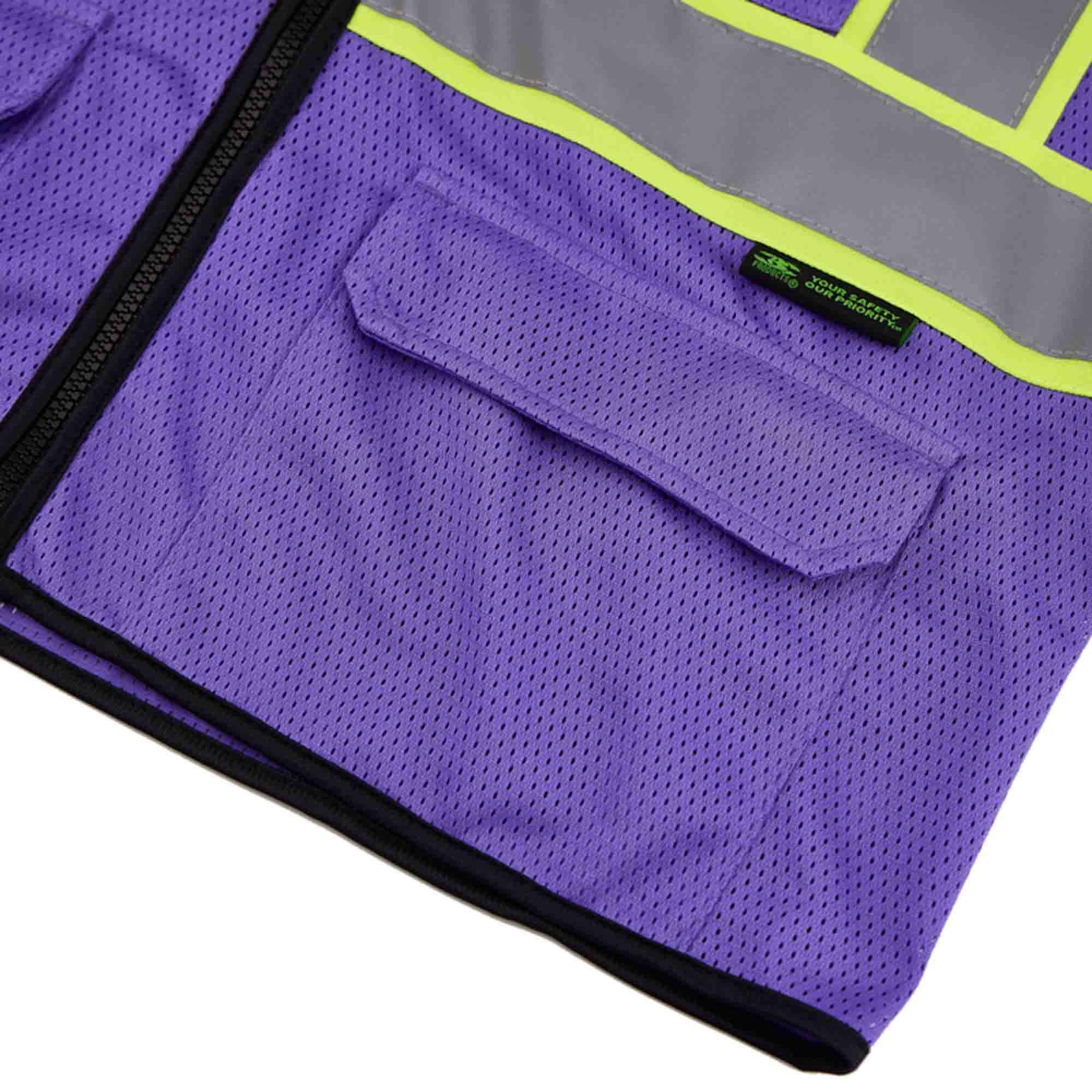 3C Products – wholesale Safety vest – Unisex – SV2590 Deluxe Purple Cool Mesh Safety Vest W/ ID Pocket6