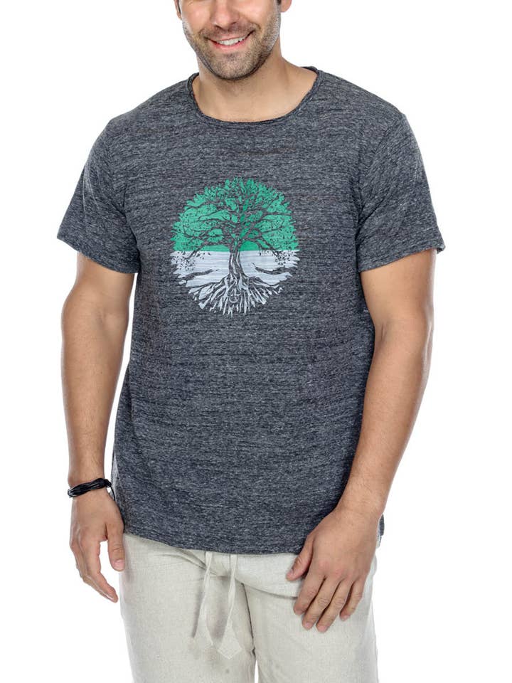 Yak & Yeti - Wholesale Screen Printed T-Shirt - Men's - SALE Men's T-Shirt Tree Of Life Print1