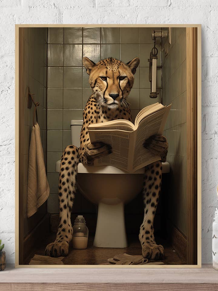 Cheetah em Tela de WC Impressão artística de parede por atacado de Arttique - Artistry Canvas Prints