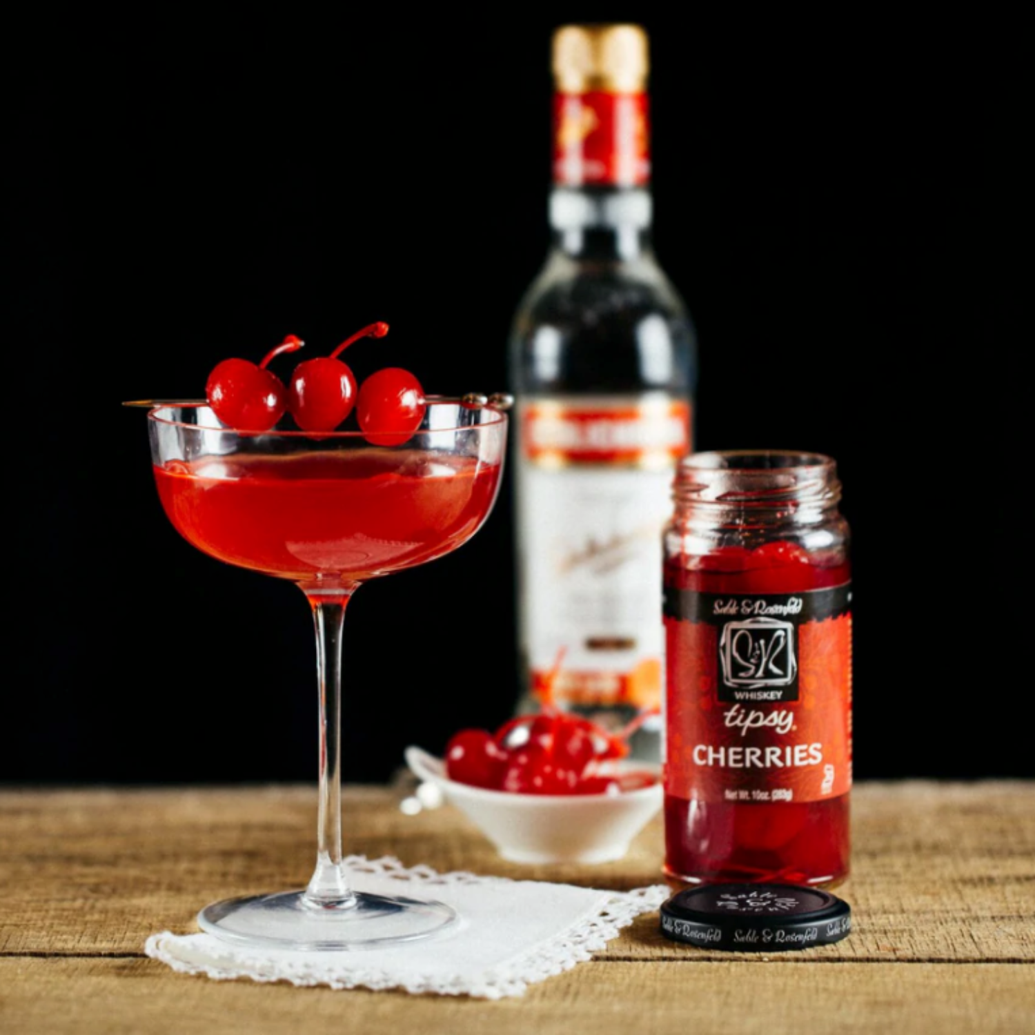 Wholesome Good - Wholesale Cocktail Mix/Syrup - Sable & Rosenfeld Whiskey Tipsy Cherries - 10oz2