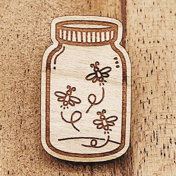 Firefly Jar Wooden Pin for wholesale by The Wooden Pin