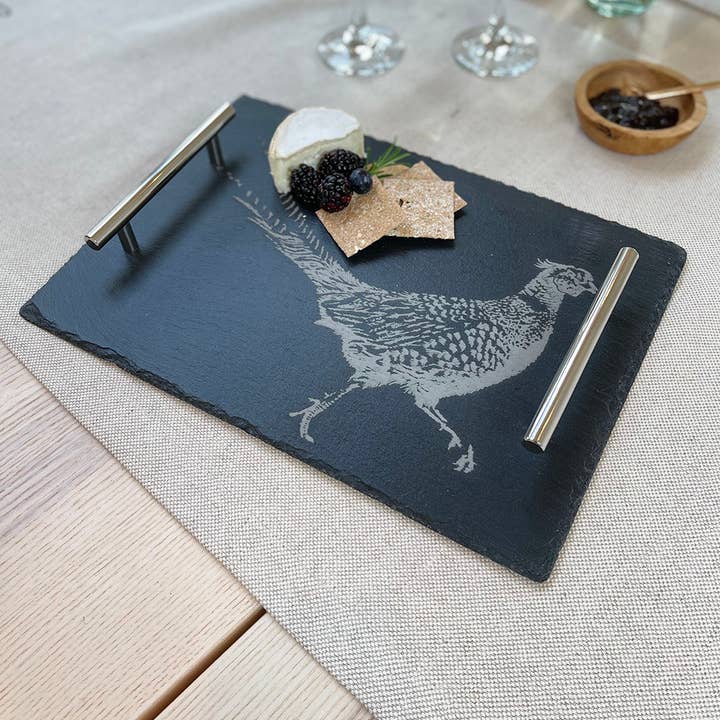 Medium Pheasant Slate Serving Tray - GIFT BOXED for wholesale by Selbrae House Ltd