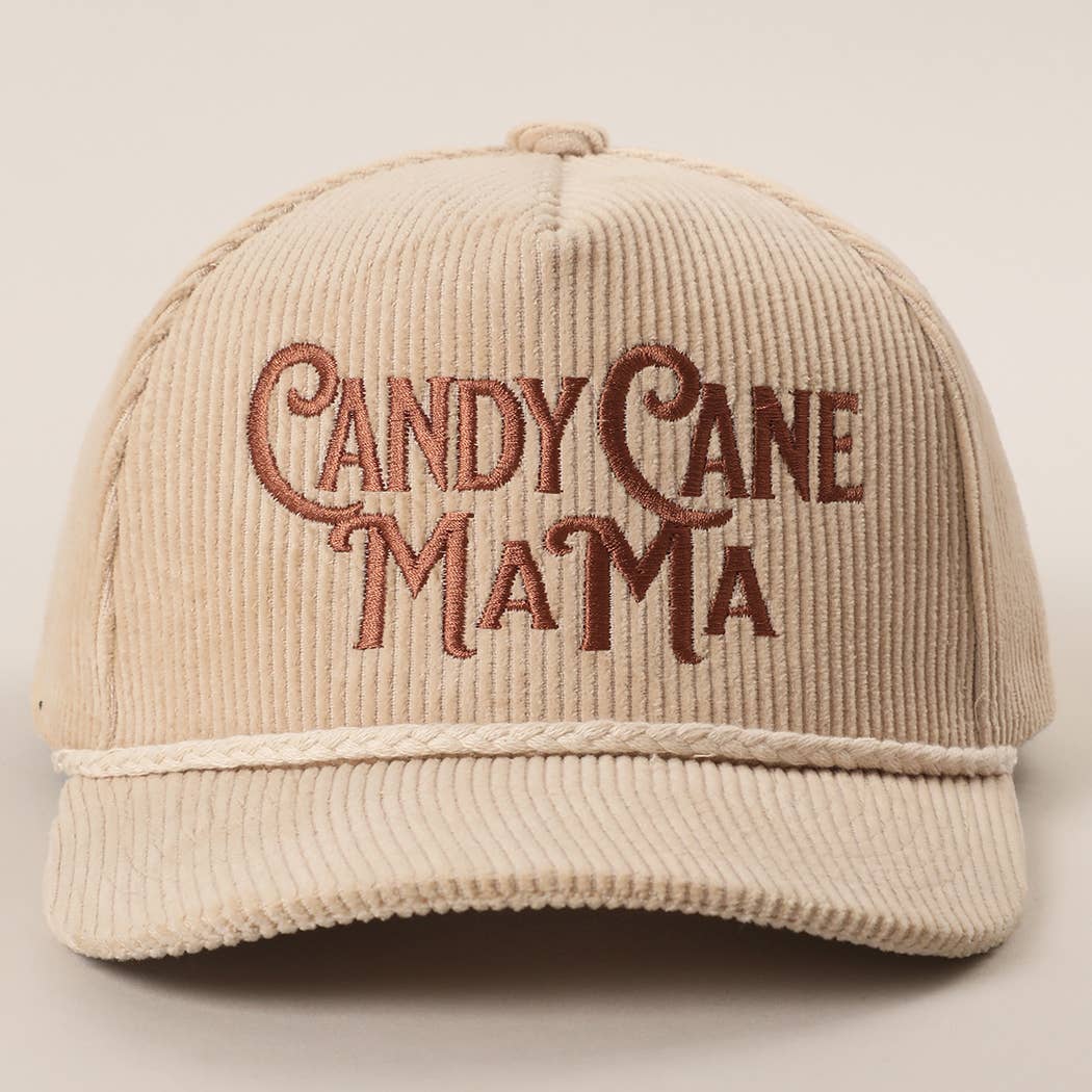 Fashion City - Wholesale Trucker Hat - Women's - CANDY CANE MAMA Corduroy Rope Trucker Hat12